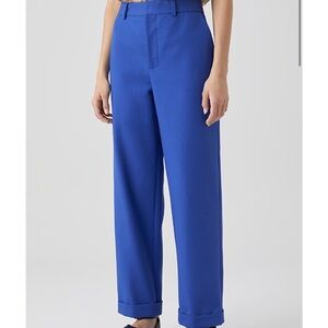 NWT Closed Tapered Cuffed Pants Royal Blue Cotton Size 28 -MSRP $339